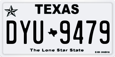 TX license plate DYU9479