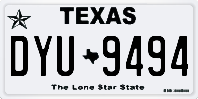 TX license plate DYU9494