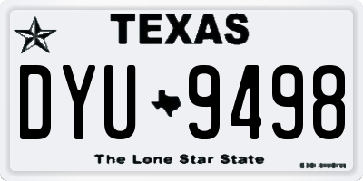 TX license plate DYU9498