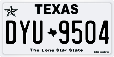 TX license plate DYU9504