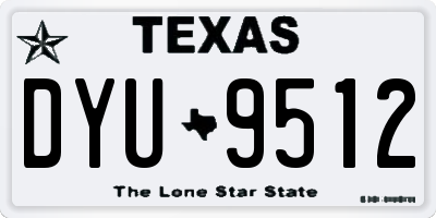 TX license plate DYU9512