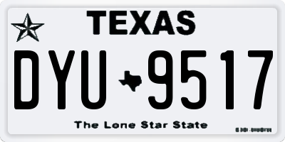 TX license plate DYU9517