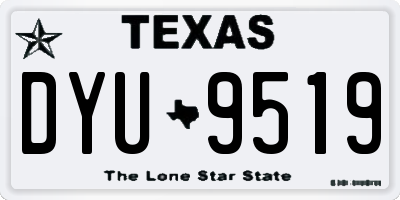 TX license plate DYU9519