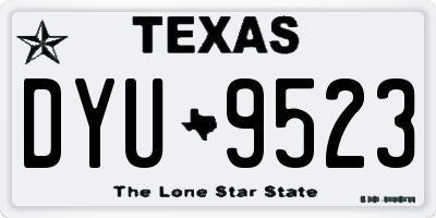 TX license plate DYU9523