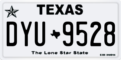 TX license plate DYU9528