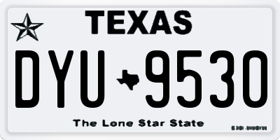 TX license plate DYU9530