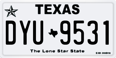 TX license plate DYU9531