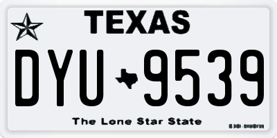 TX license plate DYU9539
