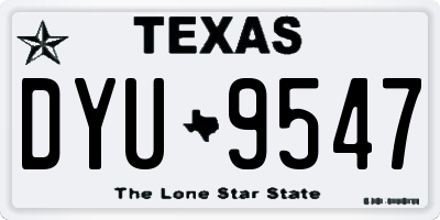 TX license plate DYU9547