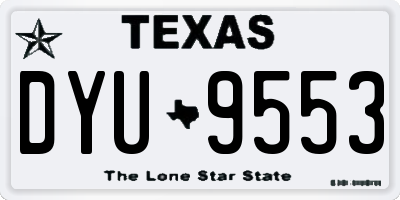 TX license plate DYU9553