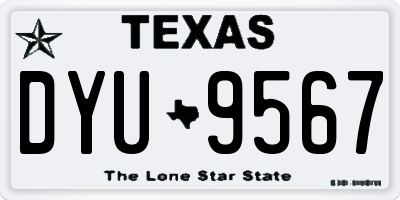 TX license plate DYU9567