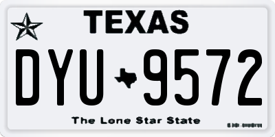 TX license plate DYU9572