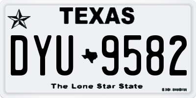 TX license plate DYU9582
