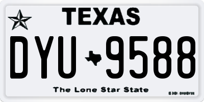 TX license plate DYU9588