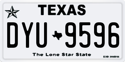TX license plate DYU9596