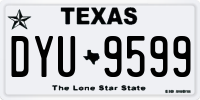TX license plate DYU9599