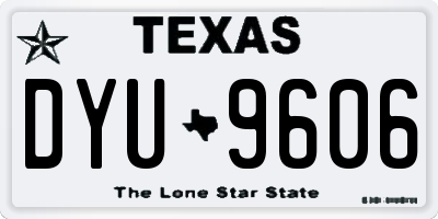 TX license plate DYU9606