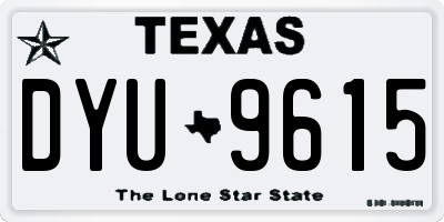 TX license plate DYU9615