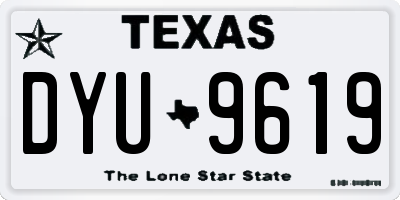 TX license plate DYU9619
