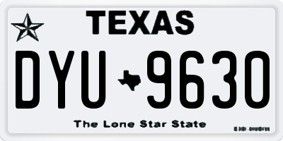 TX license plate DYU9630