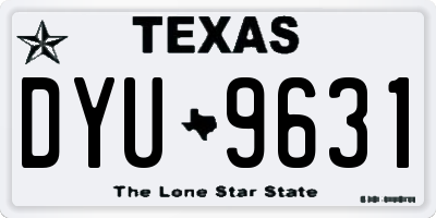 TX license plate DYU9631