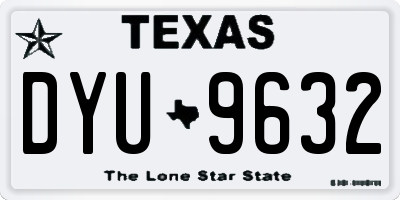 TX license plate DYU9632