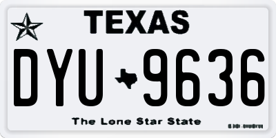 TX license plate DYU9636