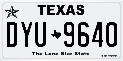 TX license plate DYU9640