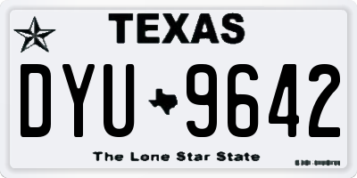 TX license plate DYU9642