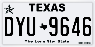 TX license plate DYU9646