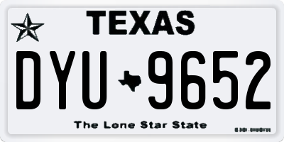 TX license plate DYU9652