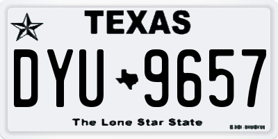 TX license plate DYU9657