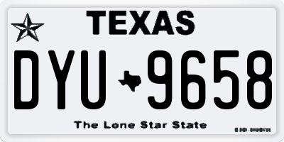 TX license plate DYU9658
