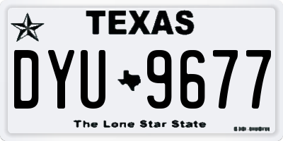 TX license plate DYU9677