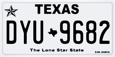 TX license plate DYU9682