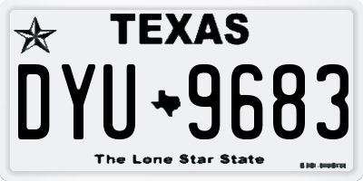 TX license plate DYU9683