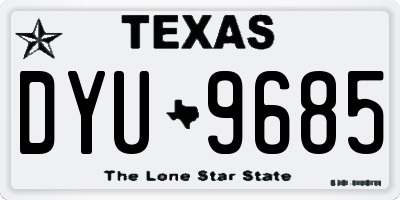 TX license plate DYU9685