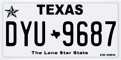 TX license plate DYU9687