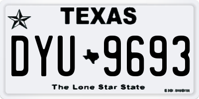 TX license plate DYU9693