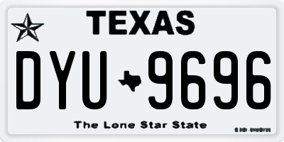 TX license plate DYU9696