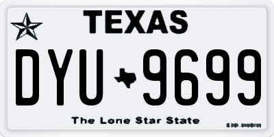 TX license plate DYU9699