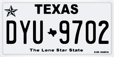 TX license plate DYU9702