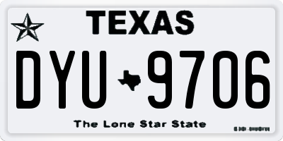 TX license plate DYU9706
