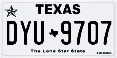 TX license plate DYU9707