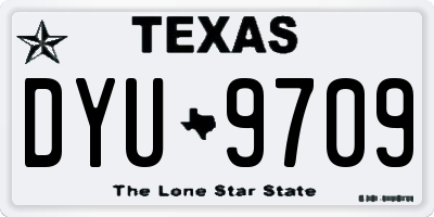 TX license plate DYU9709