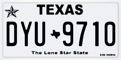 TX license plate DYU9710