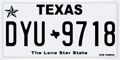 TX license plate DYU9718