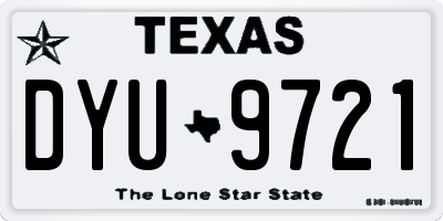TX license plate DYU9721