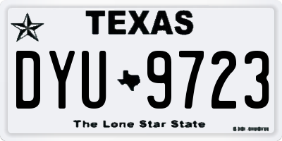 TX license plate DYU9723