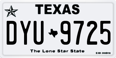 TX license plate DYU9725